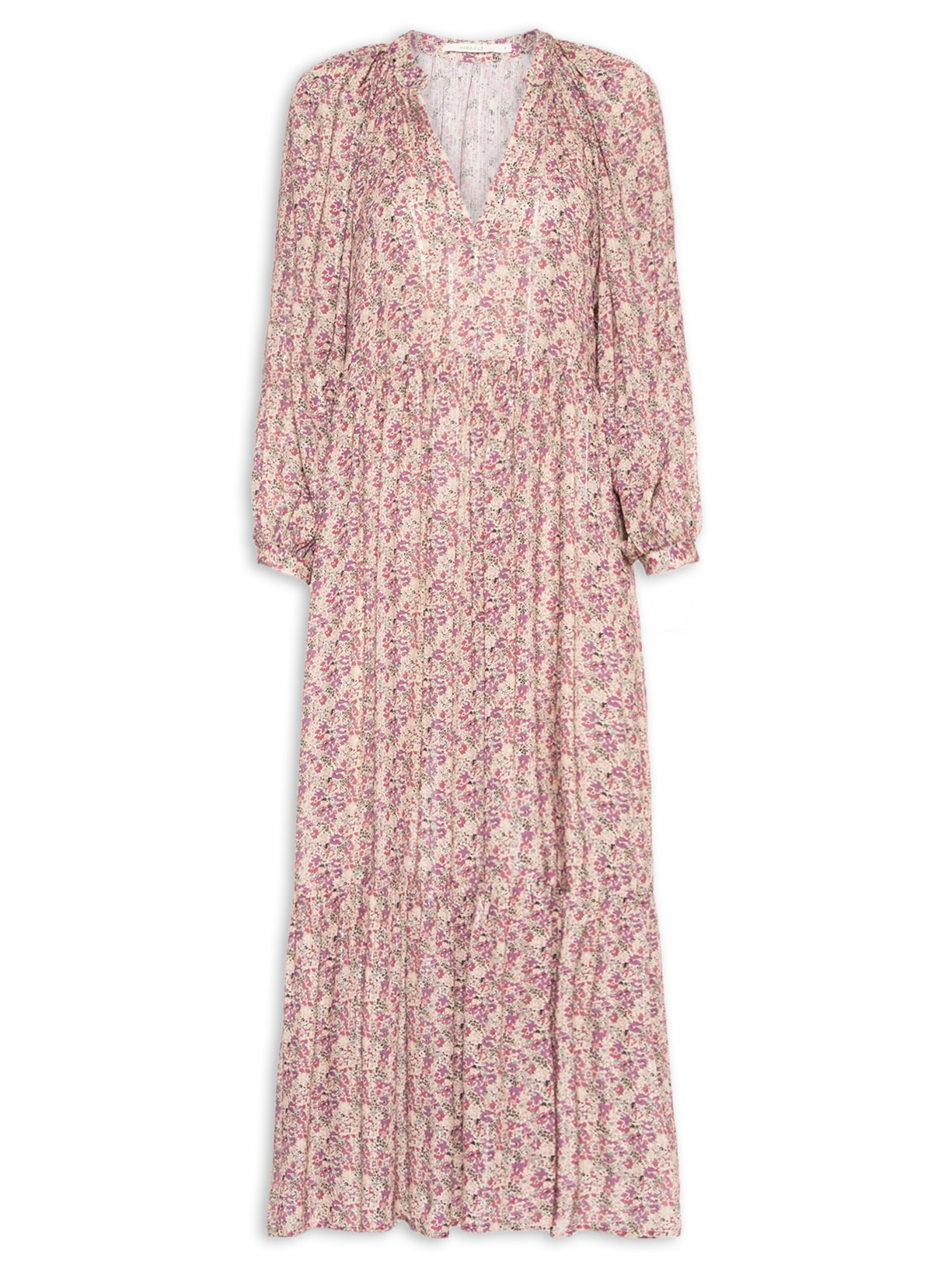 Vestido Midi Estampa Violet - Roxo