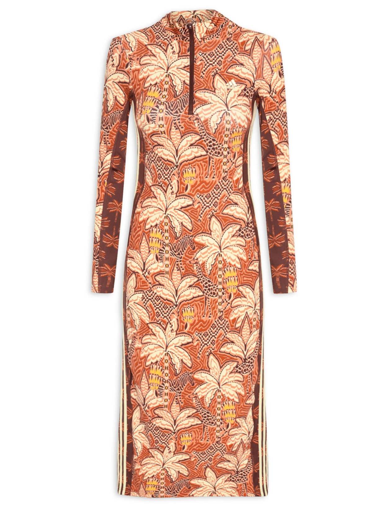 Vestido Midi Estampado - Amarelo