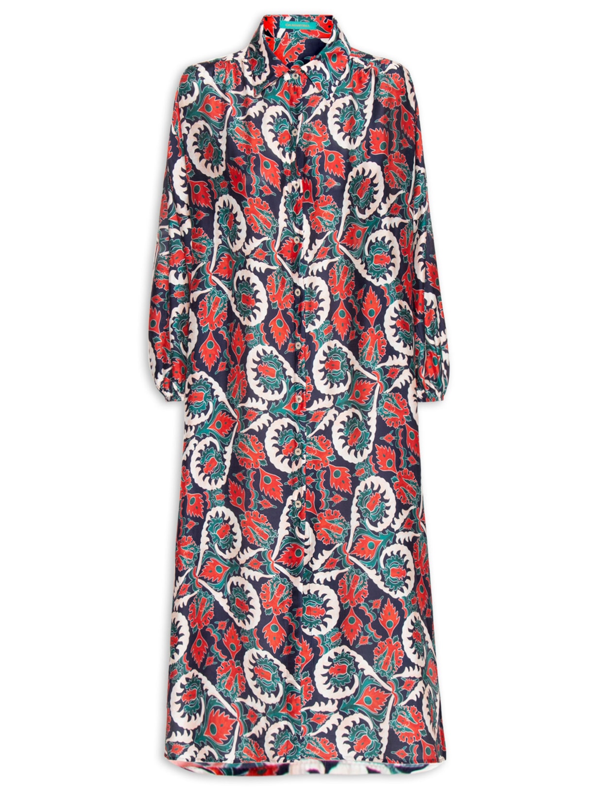 Vestido Midi Estampado - Azul