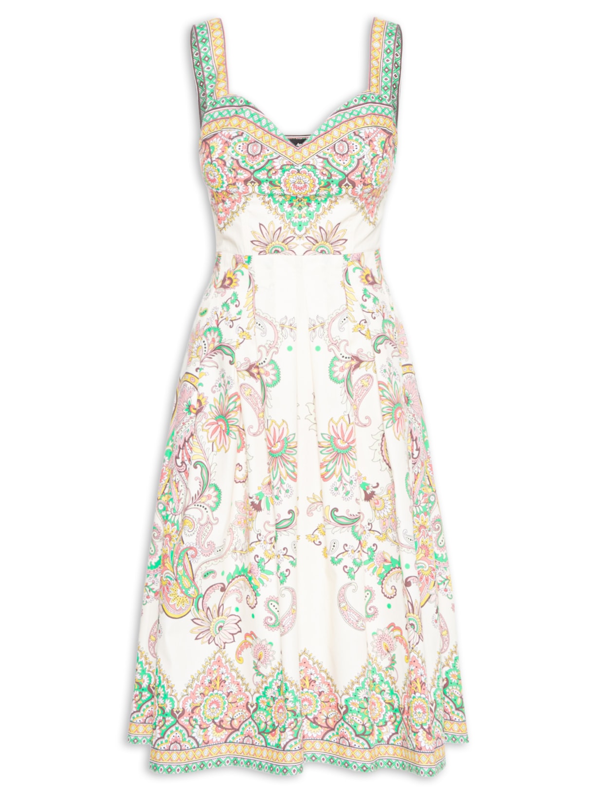 Vestido Midi Estampado - Off White