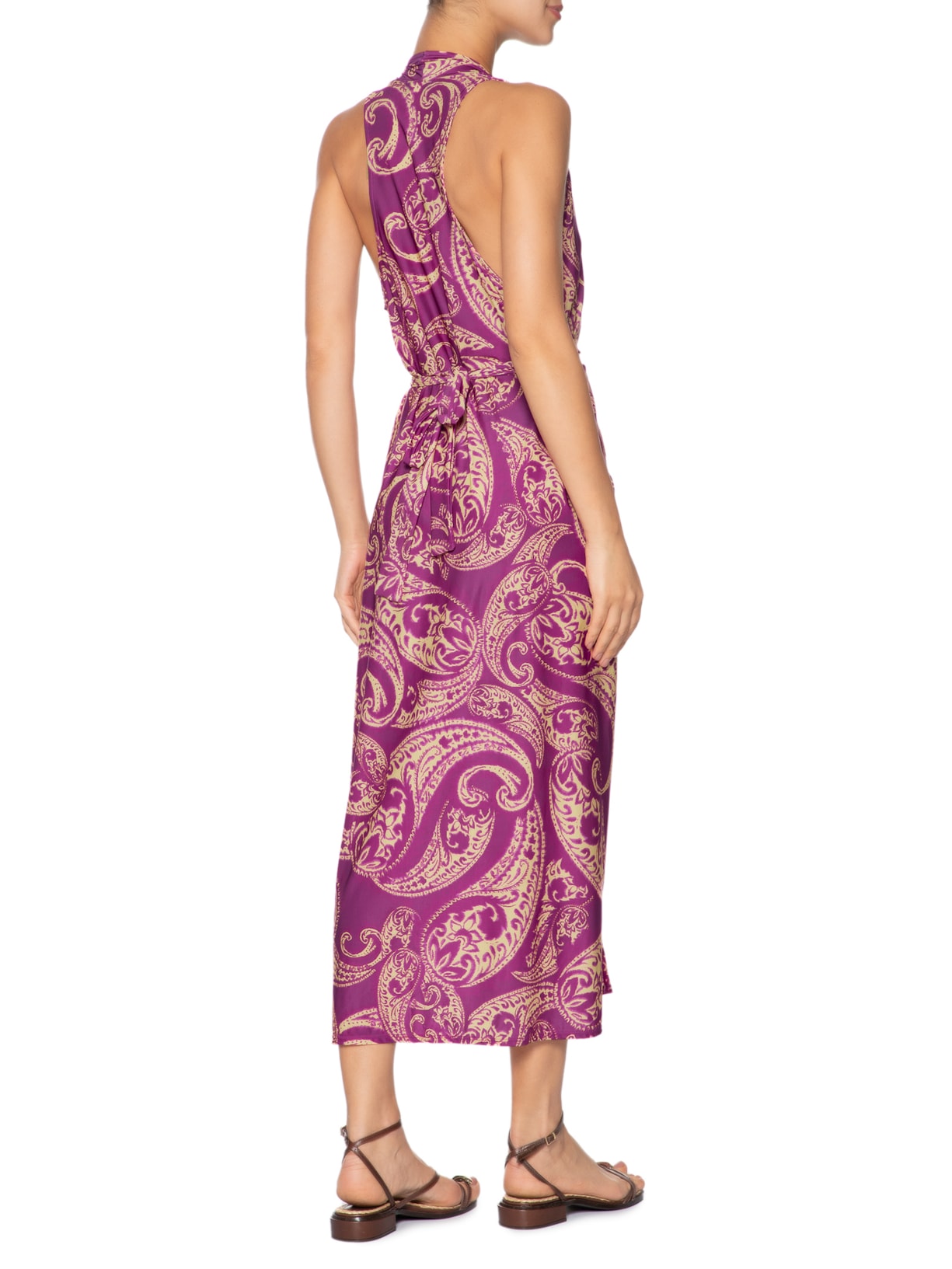 Vestido Midi Estampado Rosa Cia Marítima