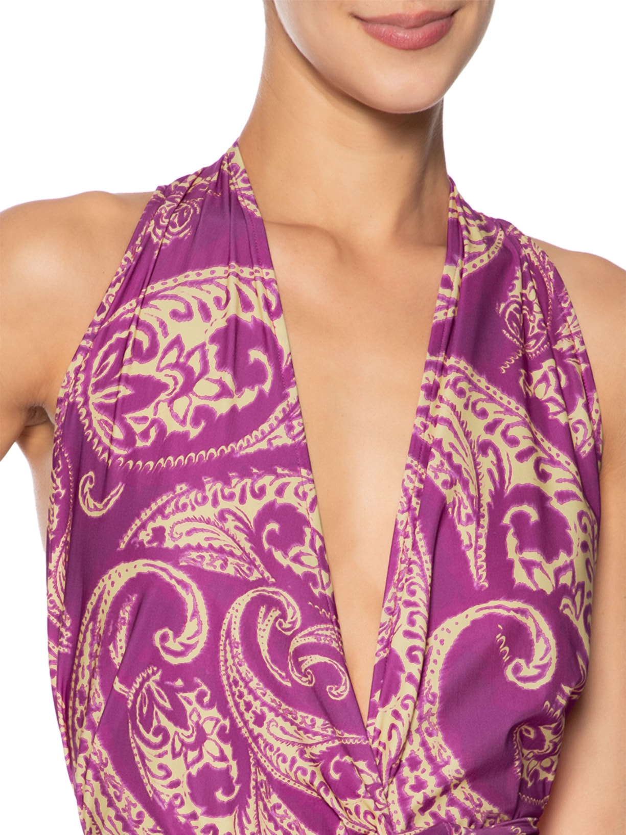 Vestido Midi Estampado Rosa Cia Marítima