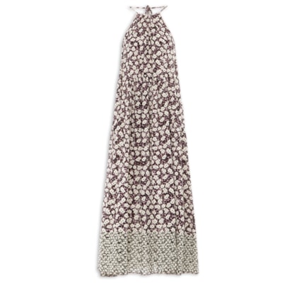 Vestido Midi Estampado - Roxo