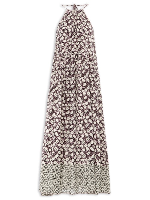 Vestido Midi Estampado - Roxo