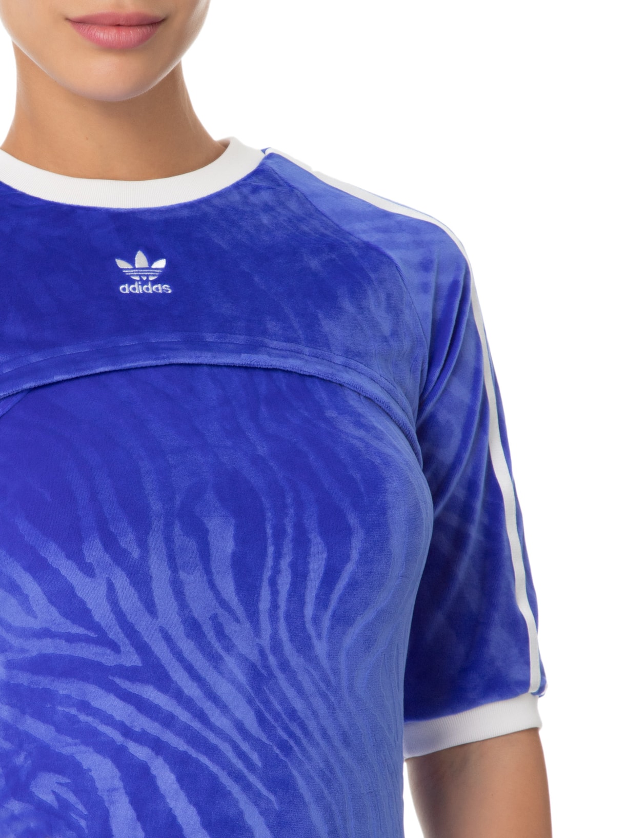 Vestido Midi Estampado Veludo Animal Print Adidas Originals