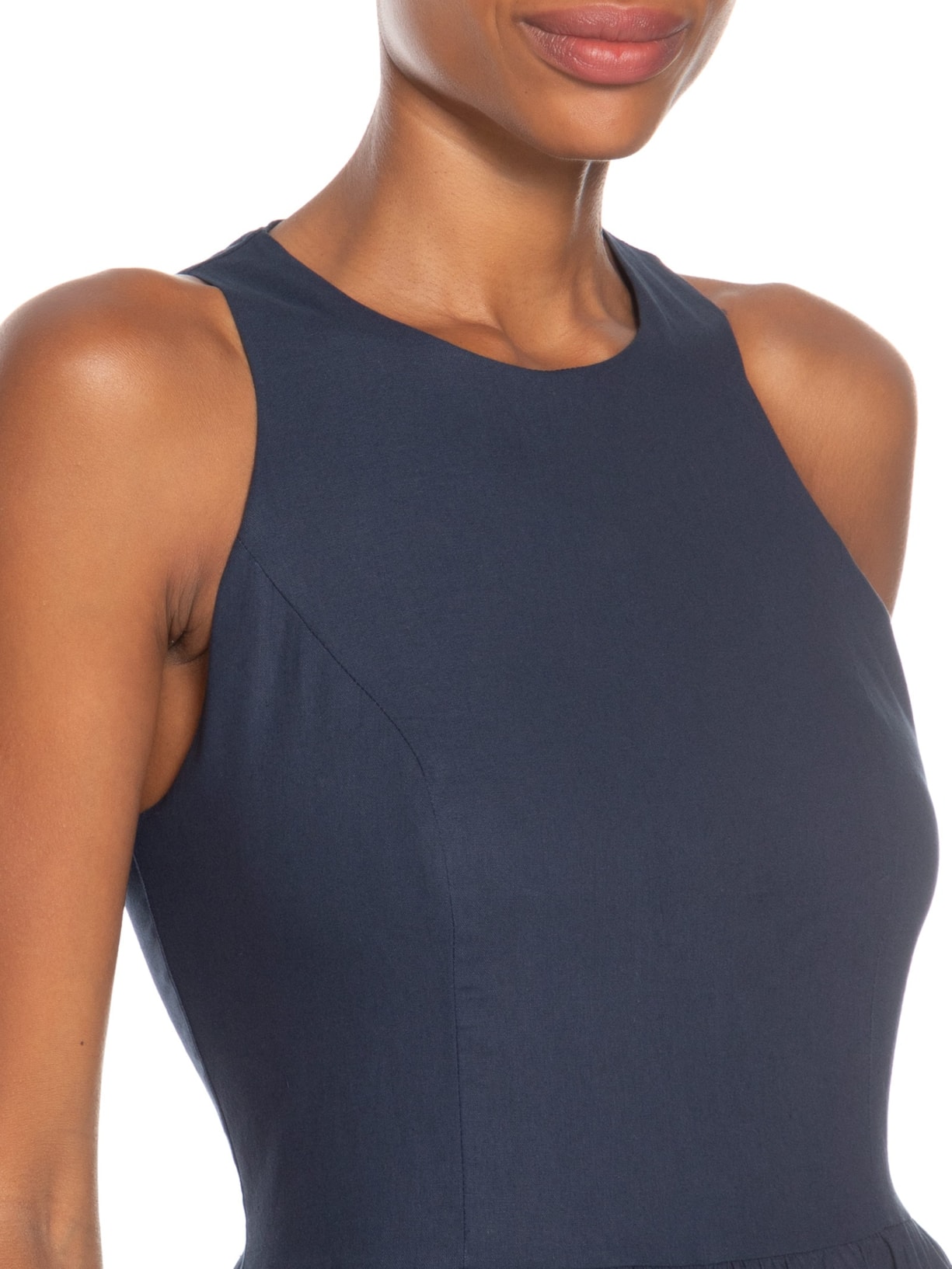 Vestido Midi Evasê Azul Basiq