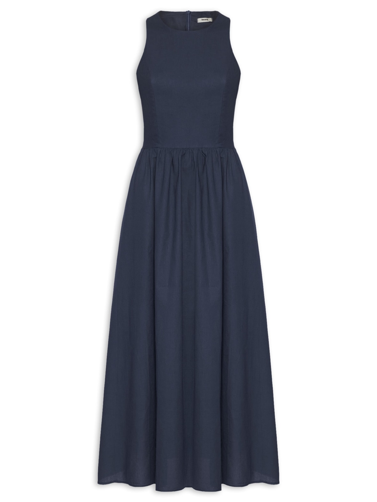Vestido Midi Evasê Azul Basiq