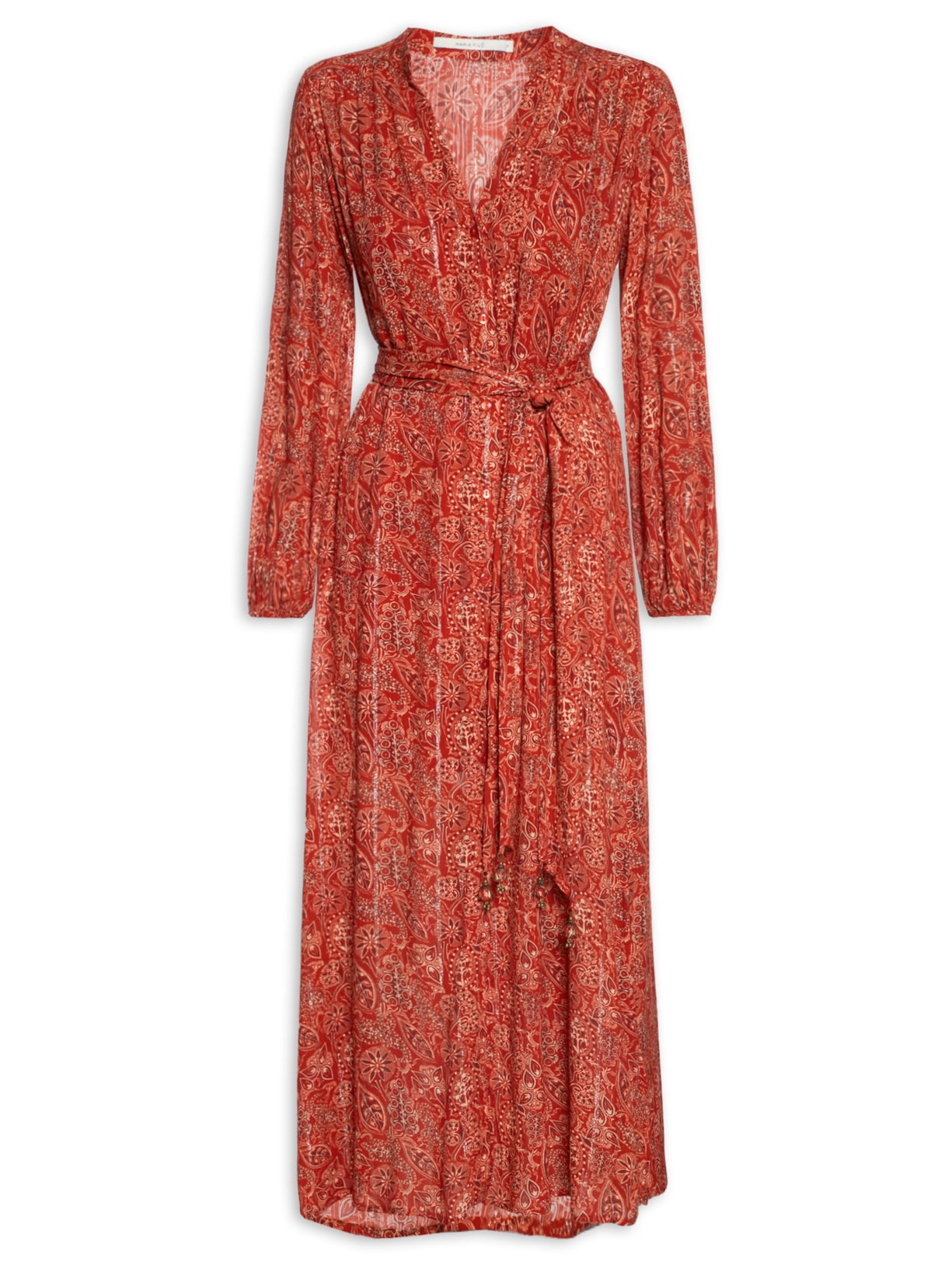 Vestido Midi Faixa Mysore - Vermelho