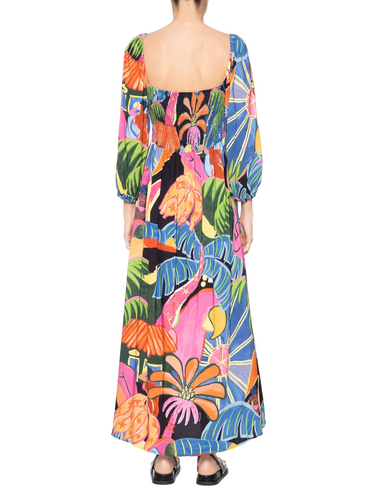 Vestido Midi Fantasia Rosa Farm