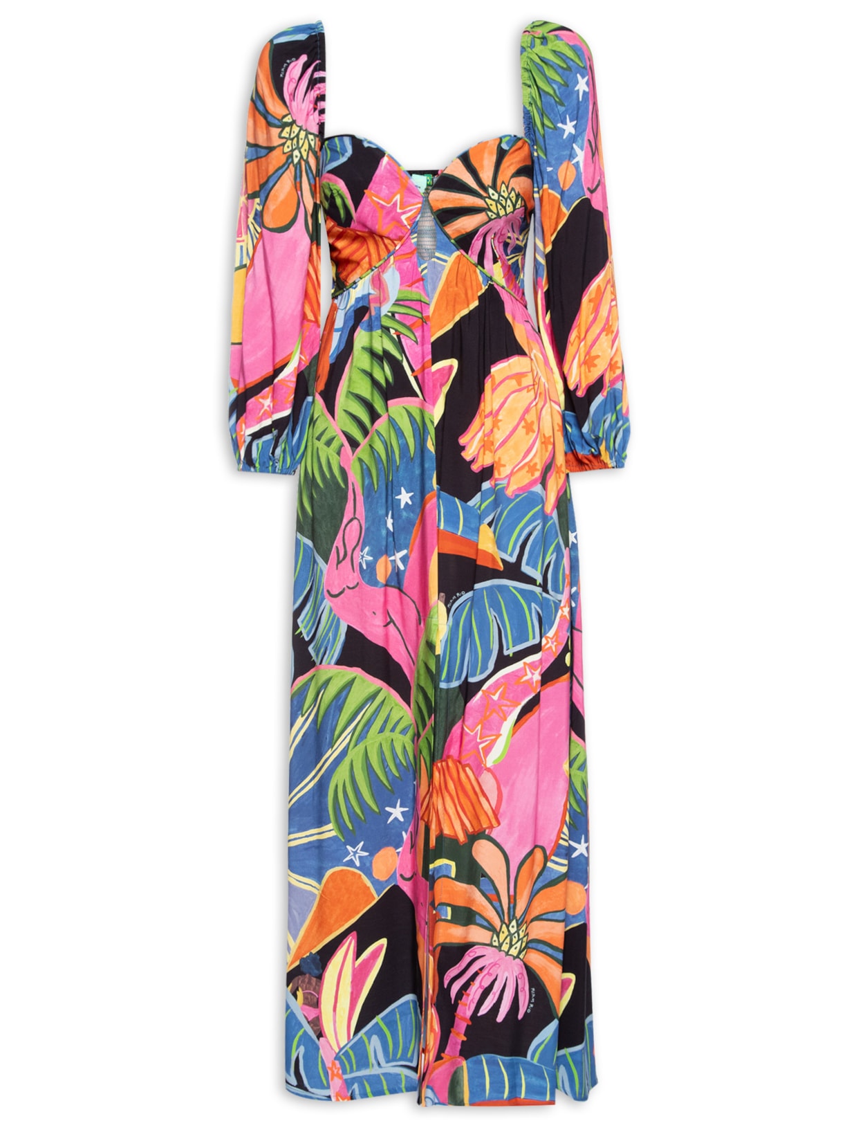 Vestido Midi Fantasia - Rosa