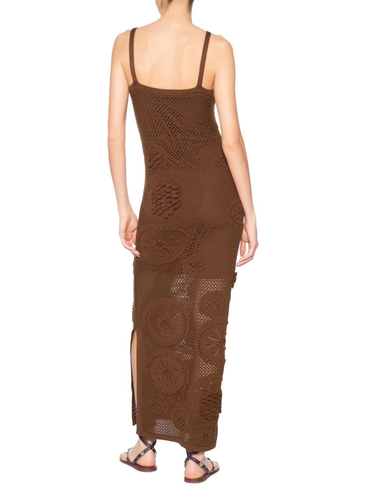 Vestido Midi Feminino Em Tricot Marrom Market 33