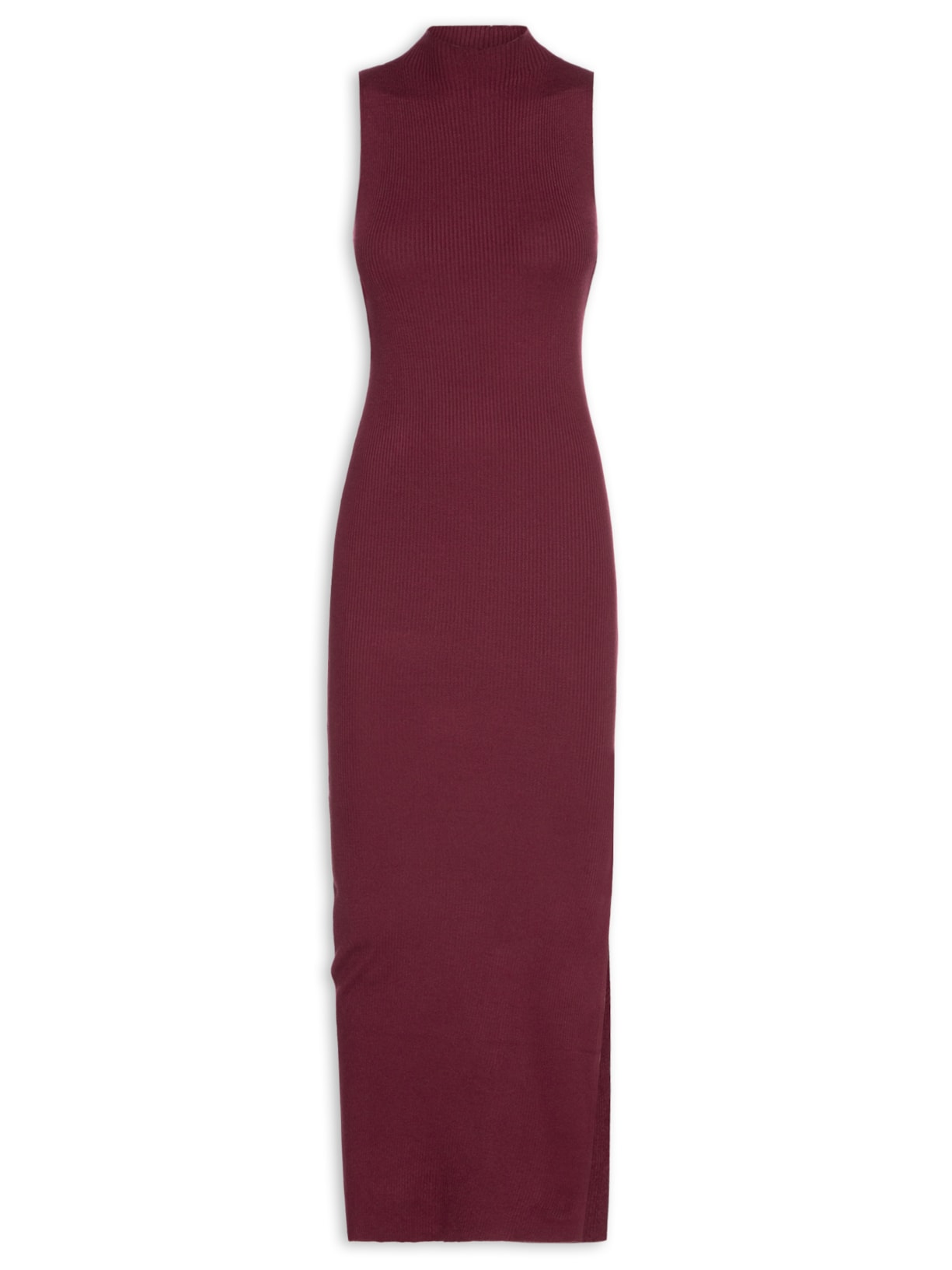 Vestido Midi Feminino Em Tricot - Vermelho
