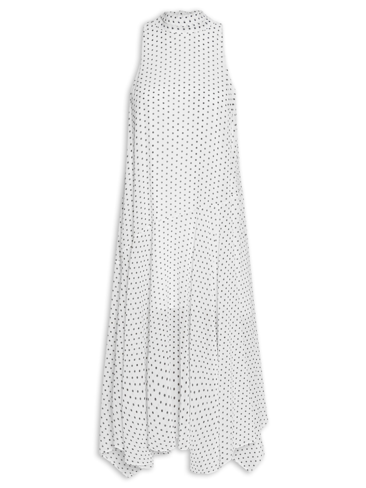 Vestido Midi Feminino Poá - Branco