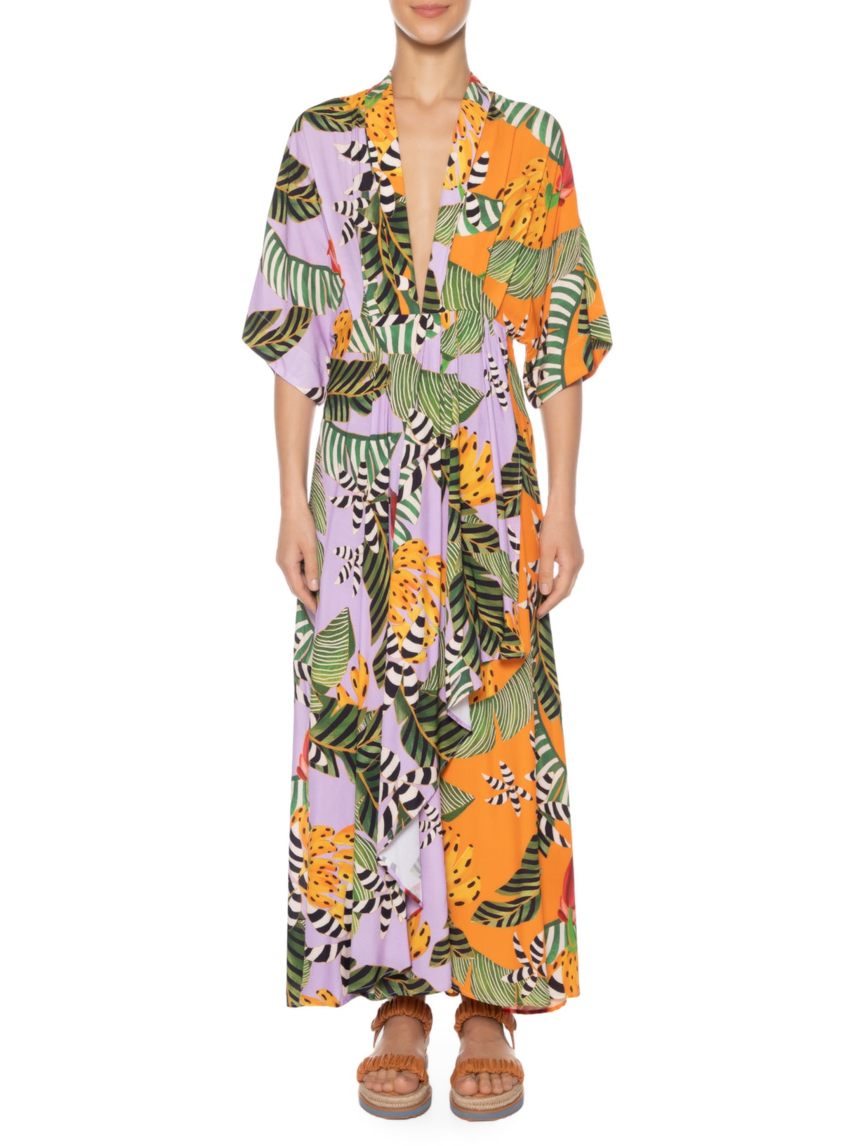 Vestido Midi Festa De Banana Roxo Farm