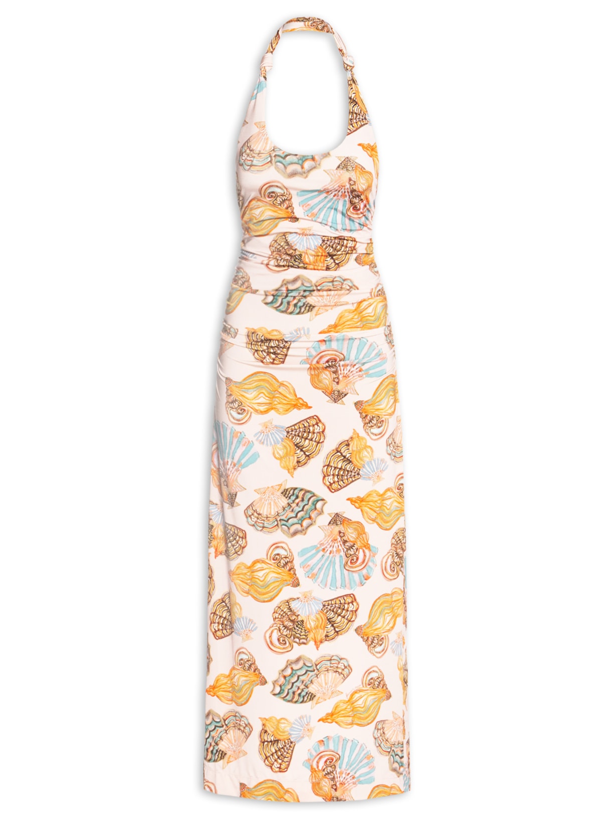 Vestido Midi Festa De Concha - Rosa