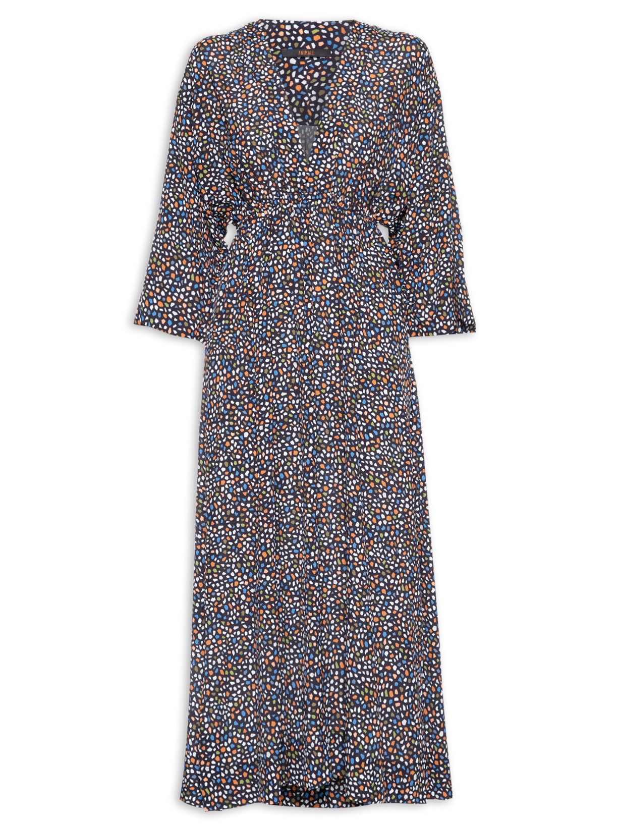 Vestido Midi Fig Pedras - Preto