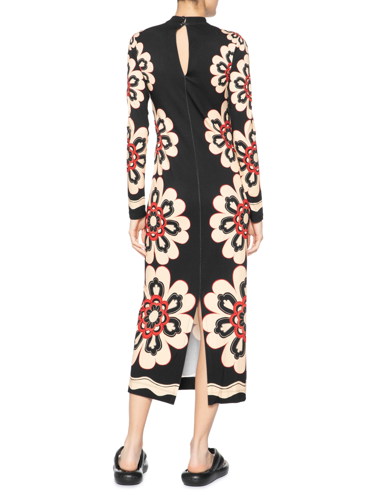 Vestido Midi Fiorella Preto Farm