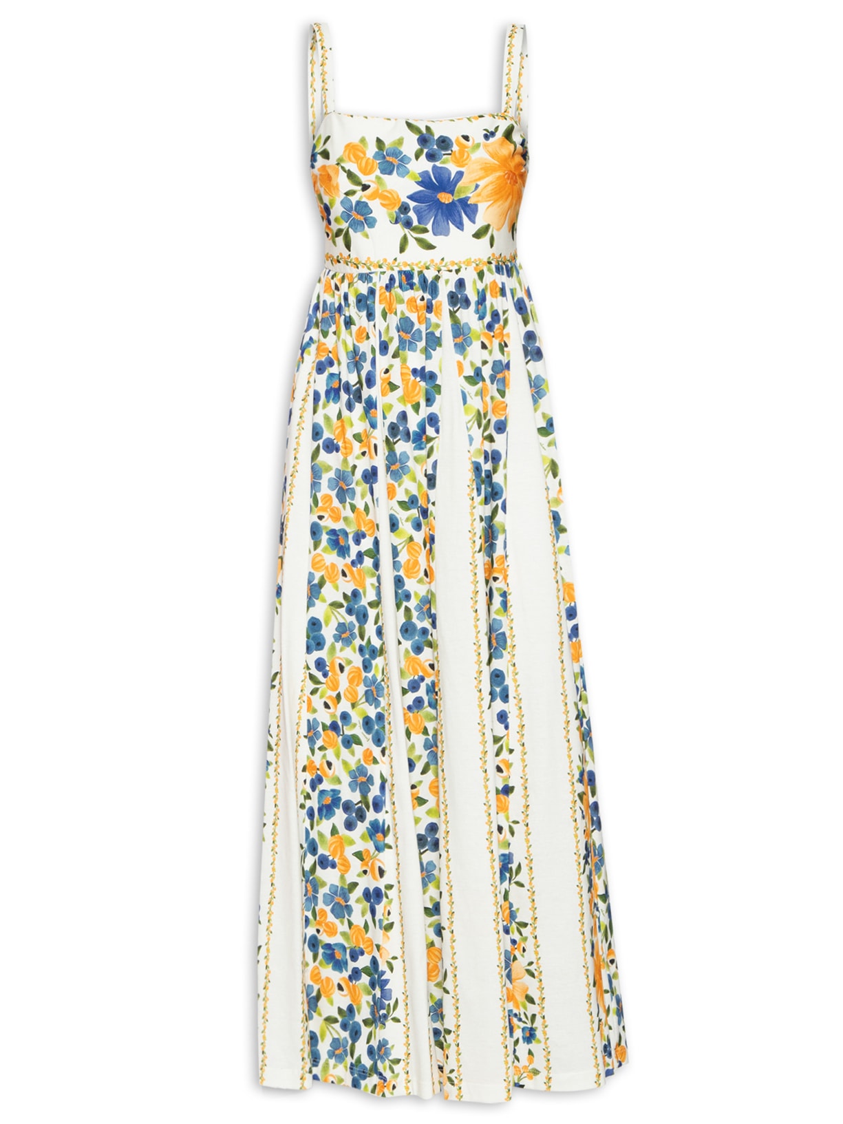 Vestido Midi Flor De Açaí - Azul