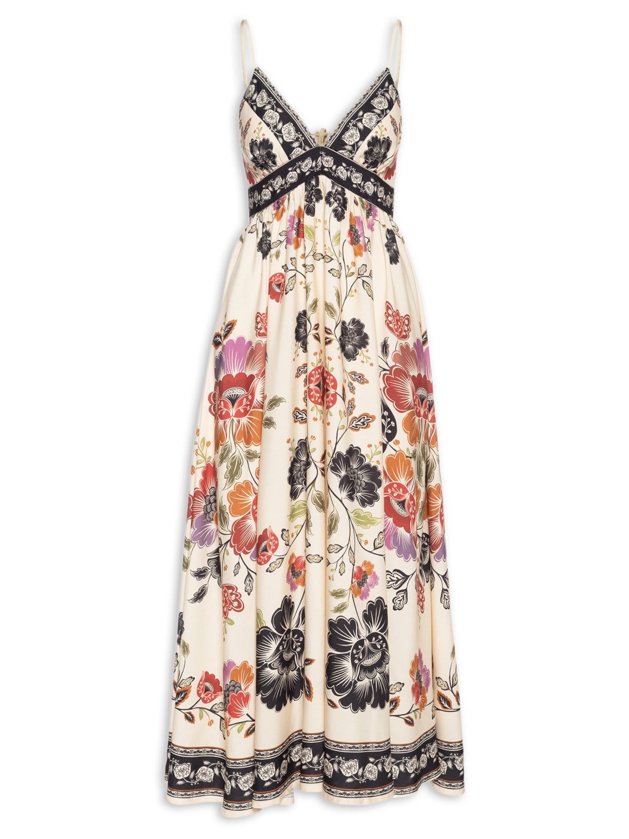 Vestido Midi Flor De Fita Off White Farm