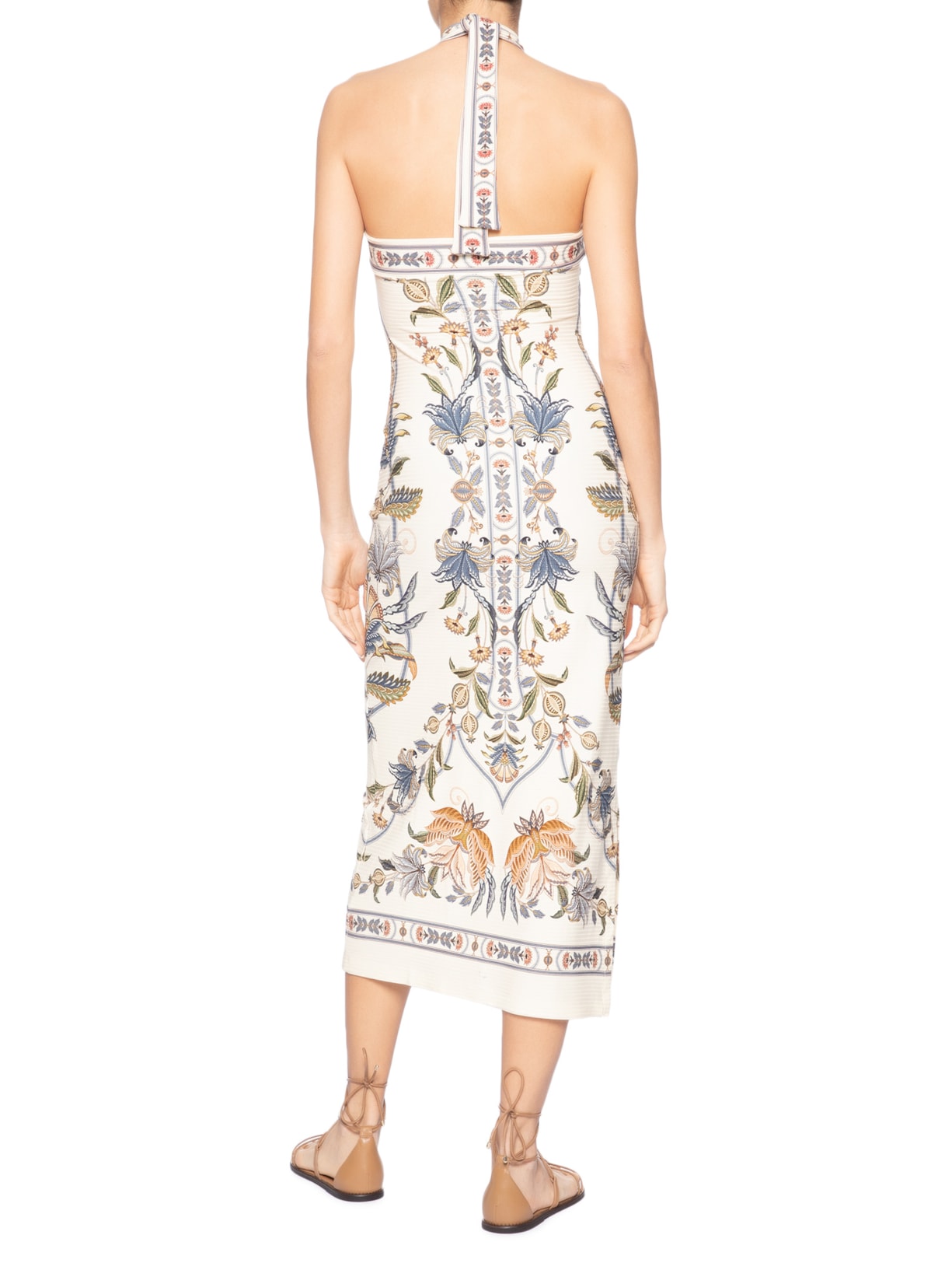 Vestido Midi Flor do Deserto Bege Farm