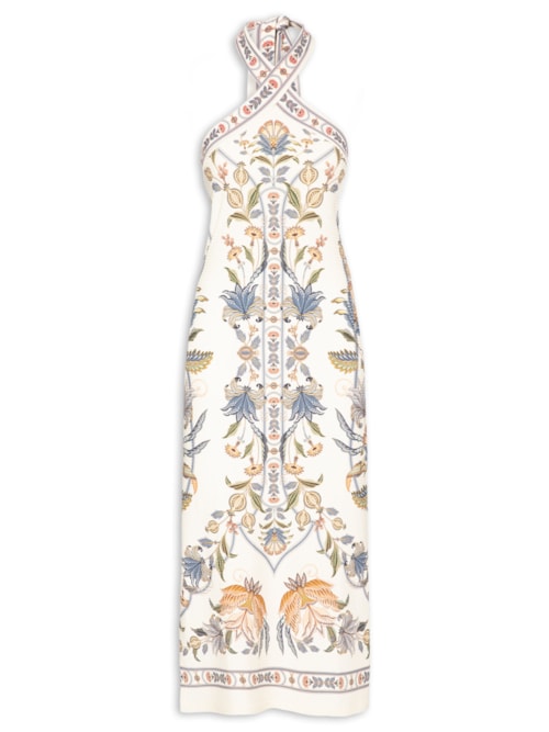 Vestido Midi Flor do Deserto – Bege