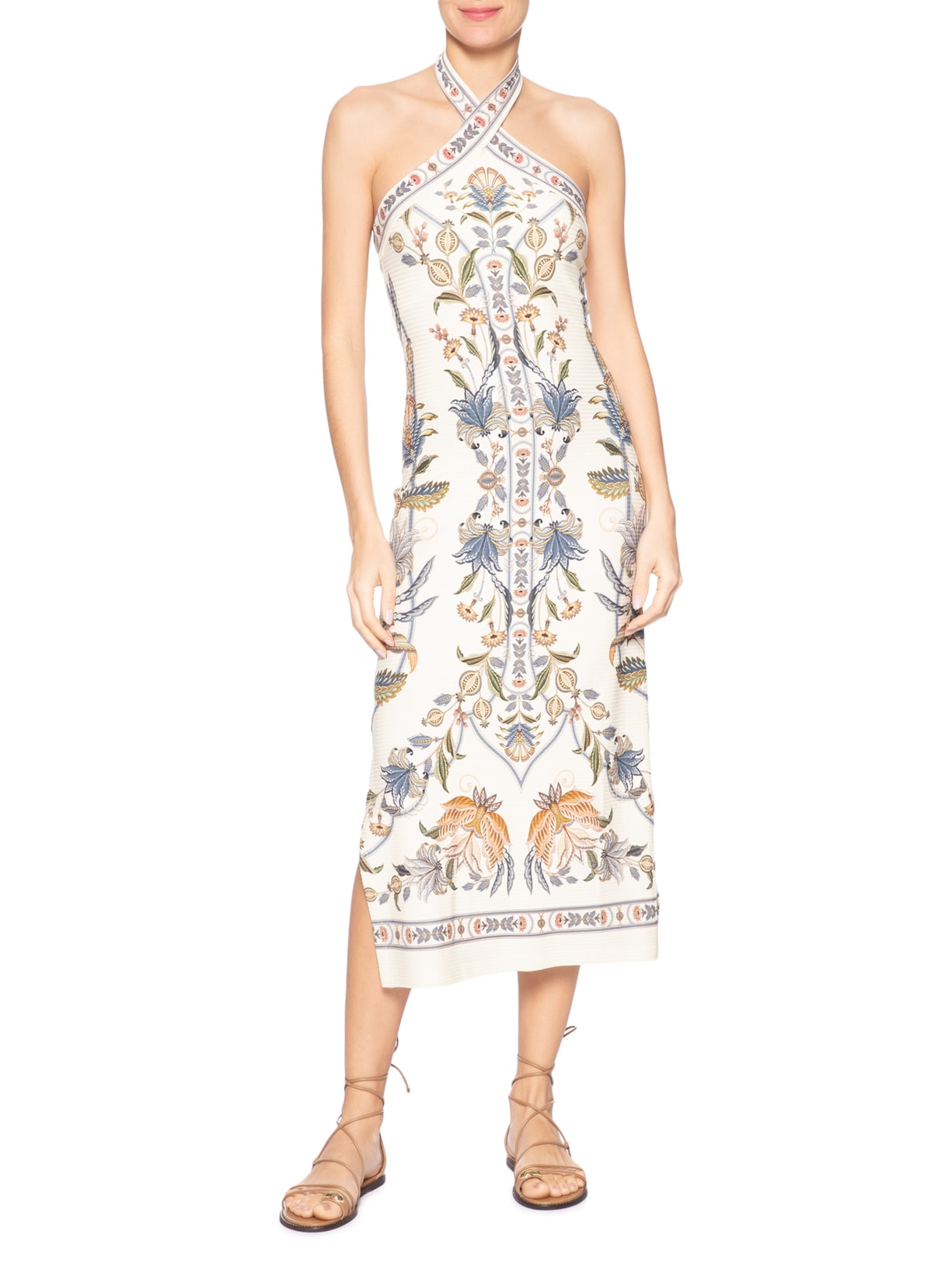 Vestido Midi Flor do Deserto – Bege Farm