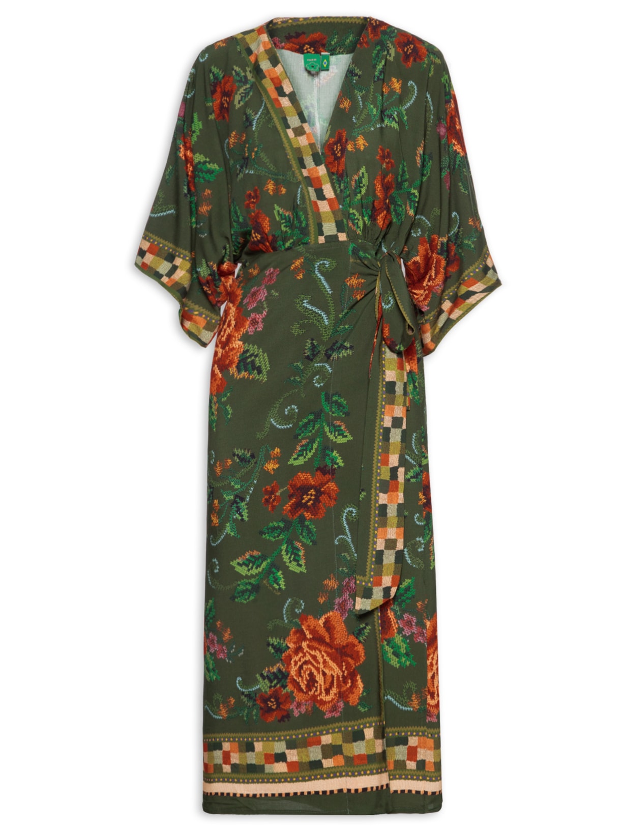 Vestido Midi Flor Realeza - Verde