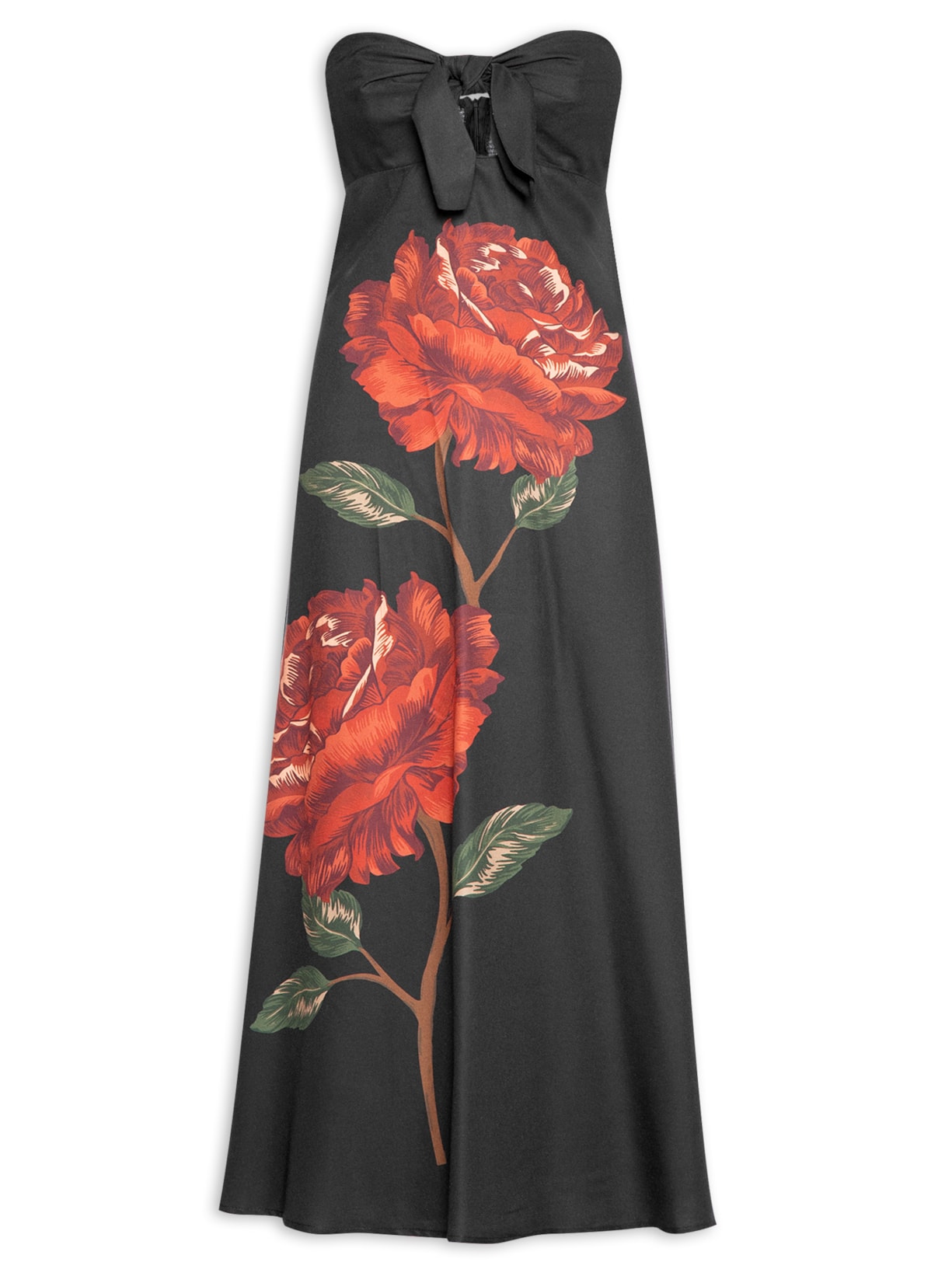 Vestido Midi Flor Rosalia - Preto