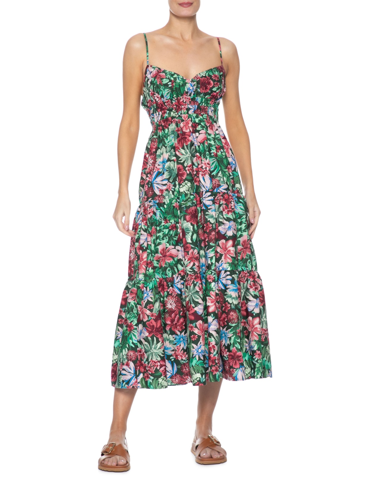 Vestido Midi Florabela Verde Farm