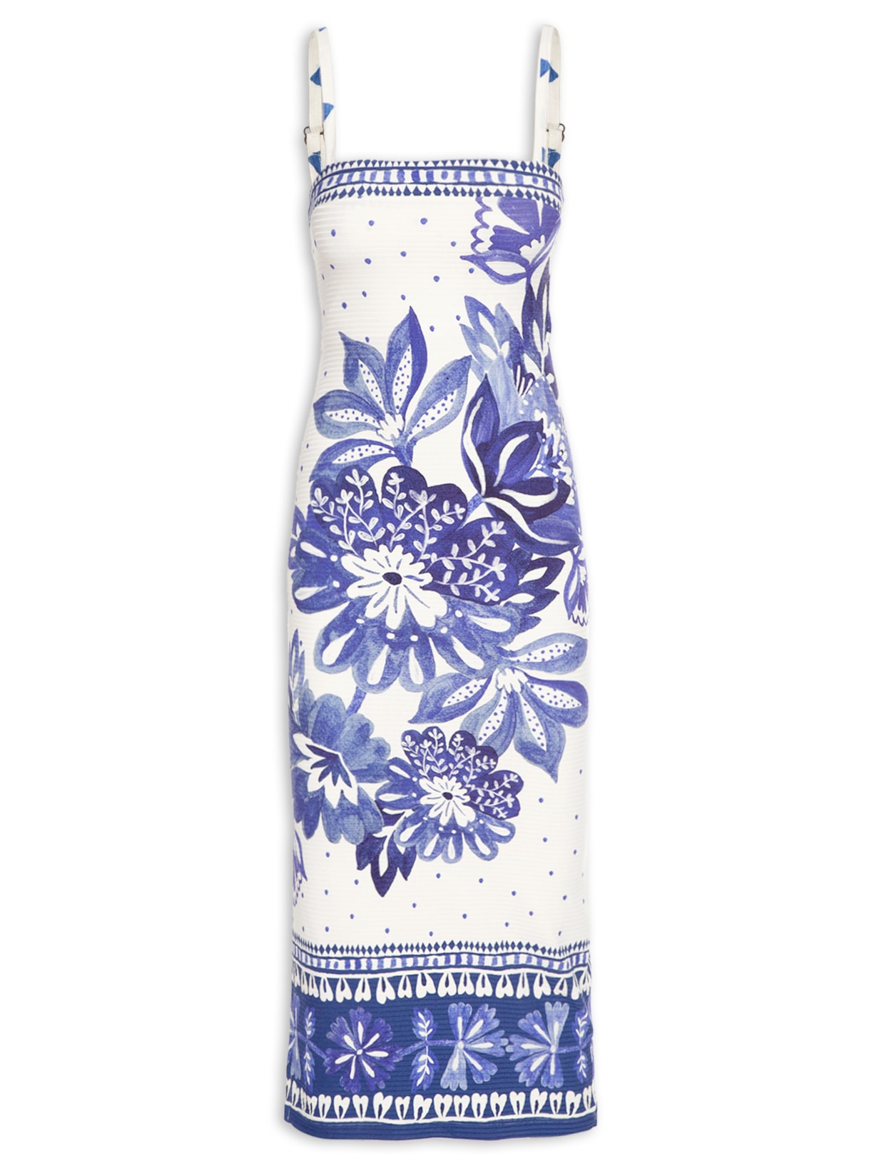 Vestido Midi Floral Beleza - Azul