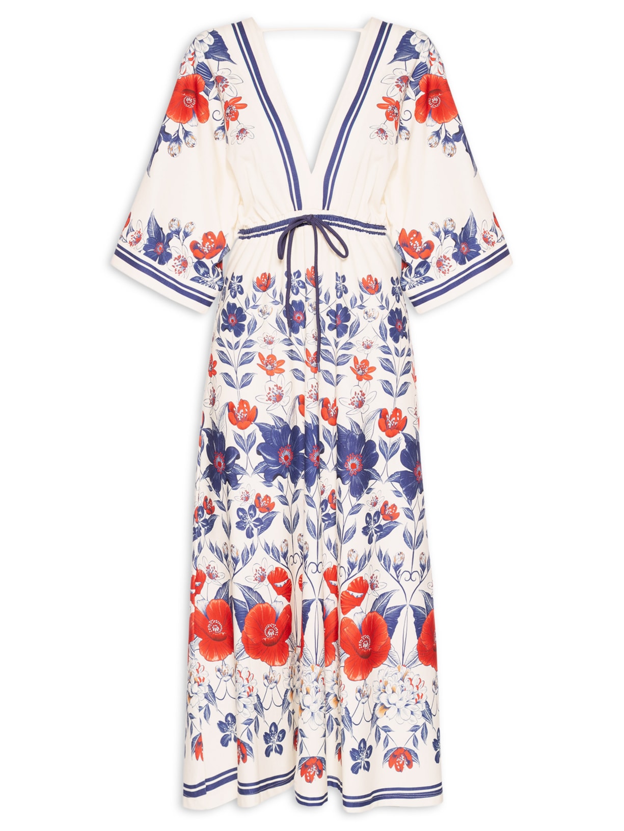 Vestido Midi Floral Lina Branco Farm