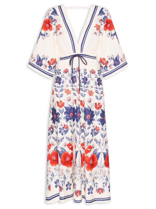 Vestido Midi Floral Lina - Branco