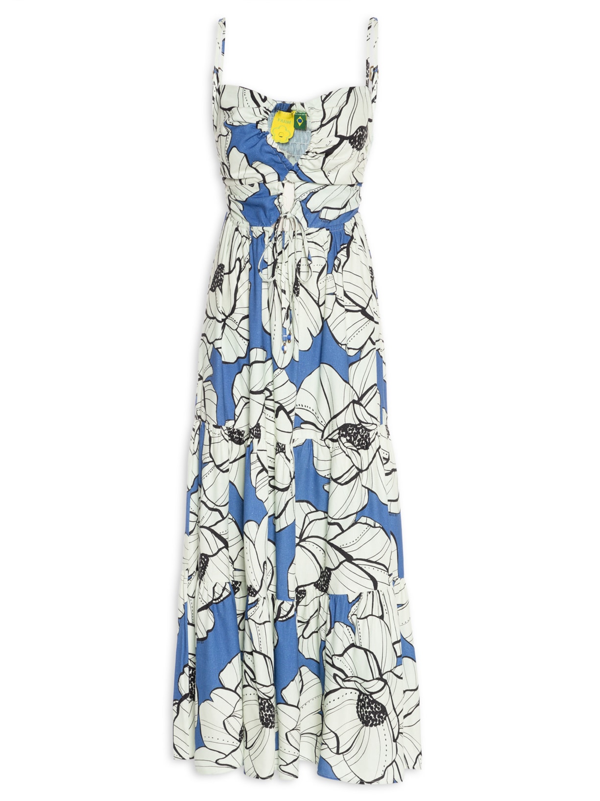 Vestido Midi Floral Paula - Azul