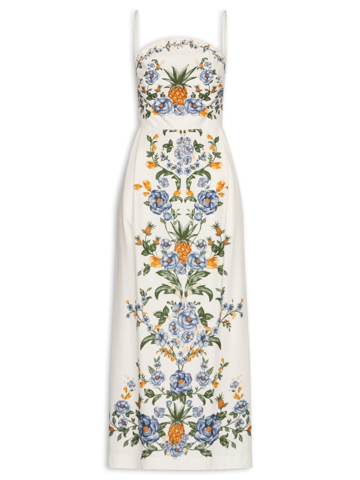 Vestido Midi Floral Penelope Branco Farm