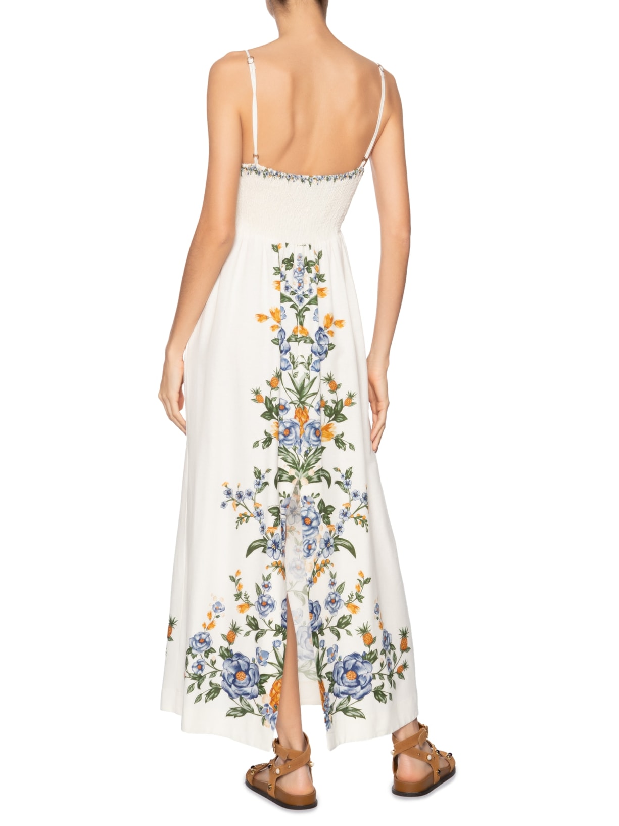 Vestido Midi Floral Penelope Branco Farm