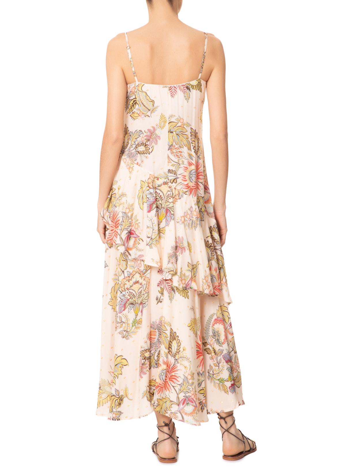 Vestido Midi Floral Raiana Rosa Farm