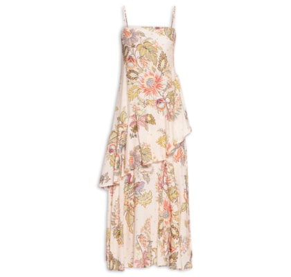 Vestido Midi Floral Raiana - Rosa