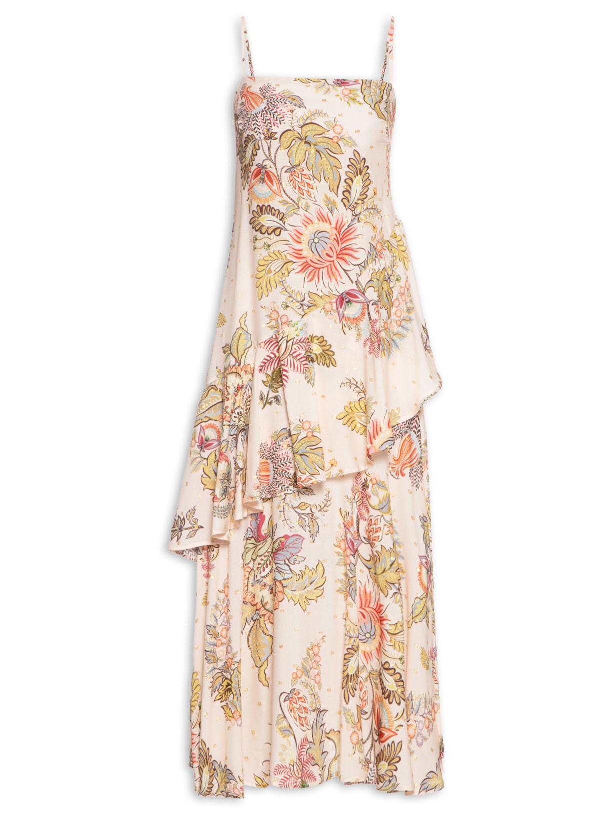 Vestido Midi Floral Raiana - Rosa