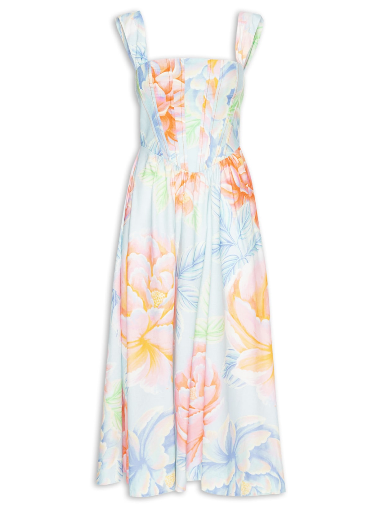 Vestido Midi Floral Sofia - Azul