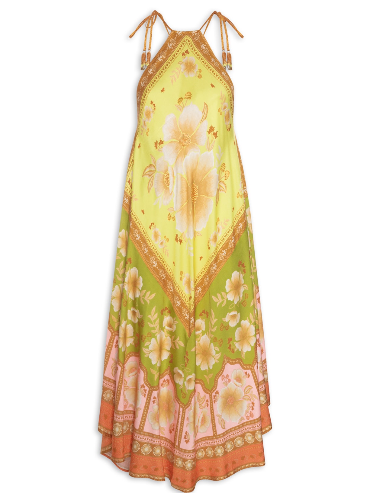 Vestido Midi Floral Veraneio - Amarelo
