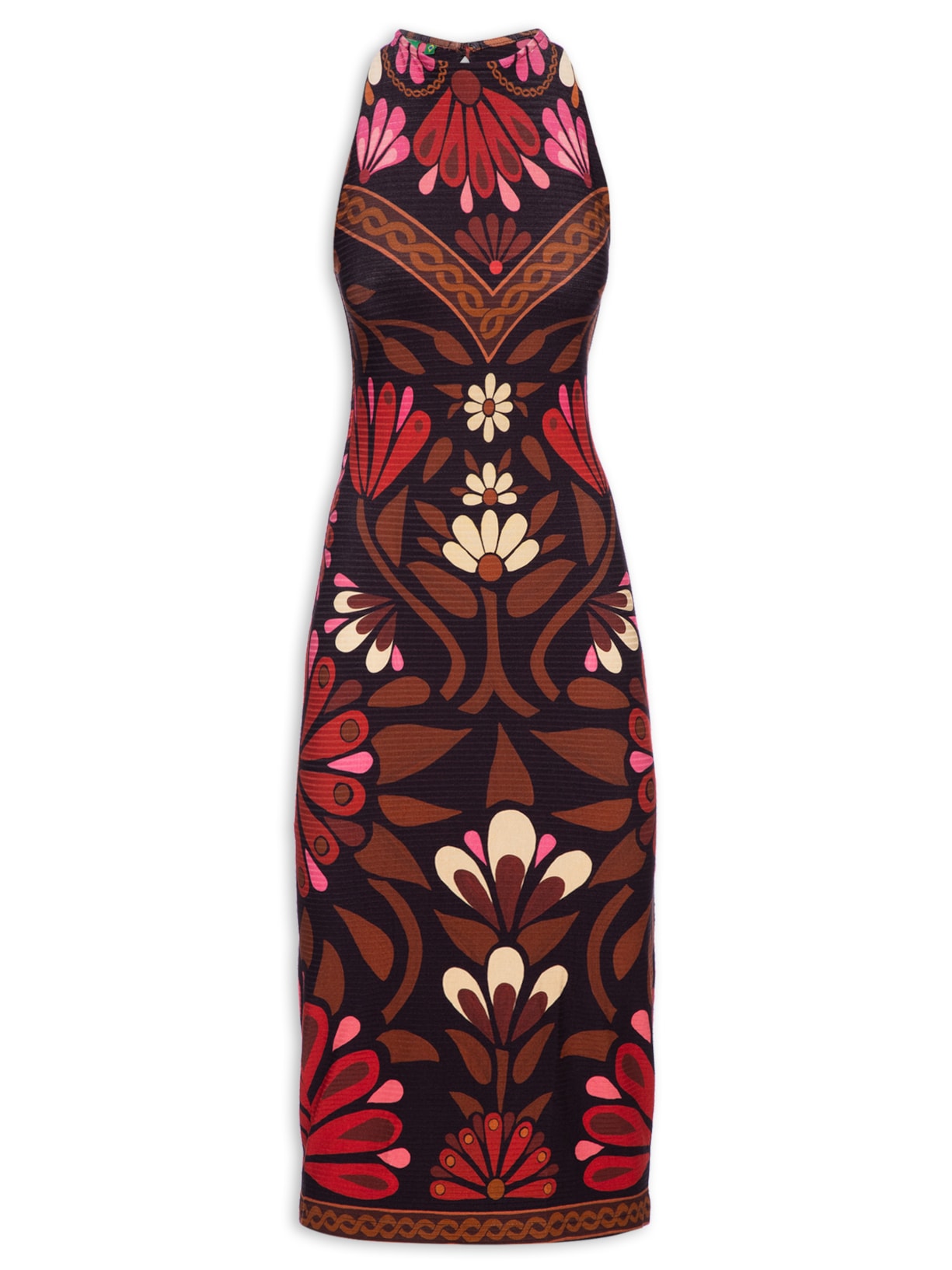 Vestido Midi Florejo - Marrom