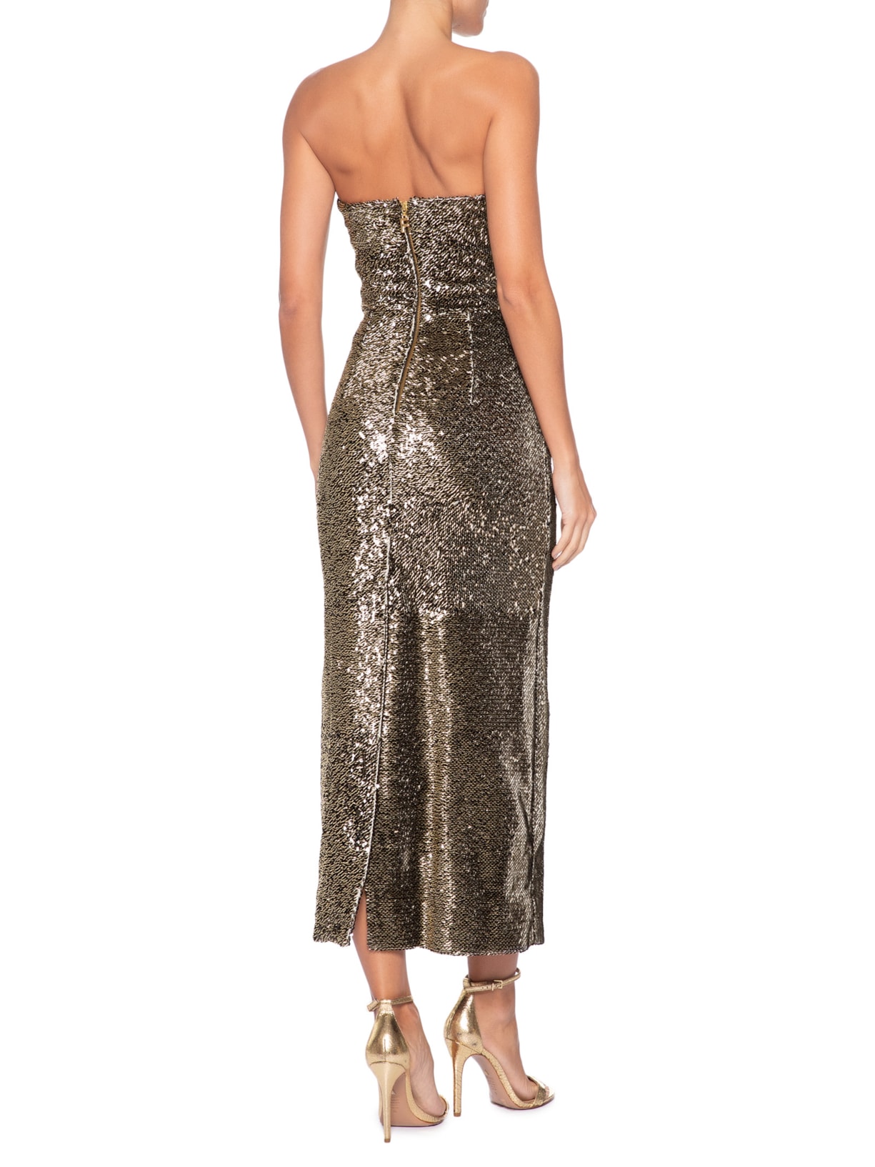 Vestido Midi Florence Paetê Dourado Fabulous Agilitá