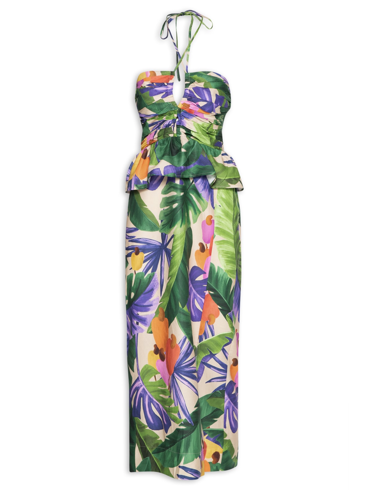 Vestido Midi Floresta De Caju - Verde