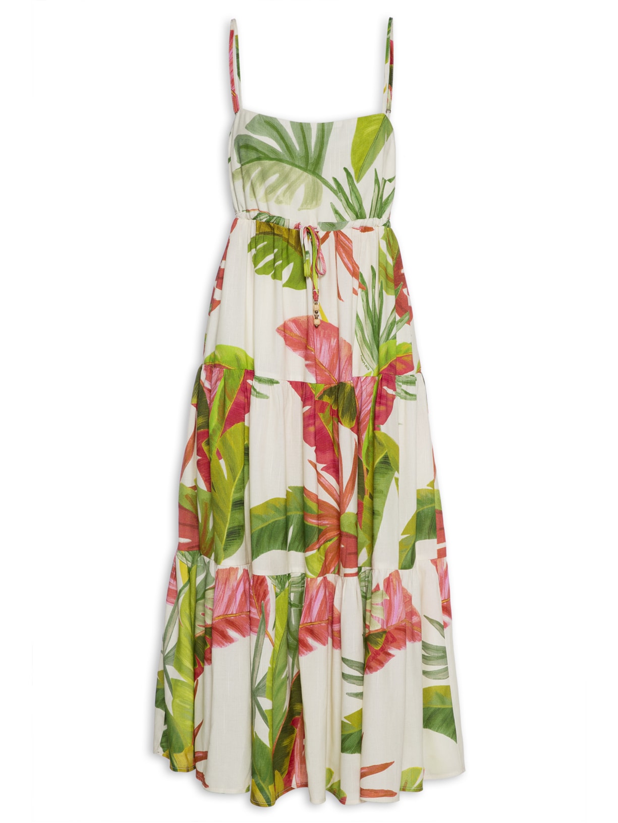 Vestido Midi Floresta De Cor - Branco