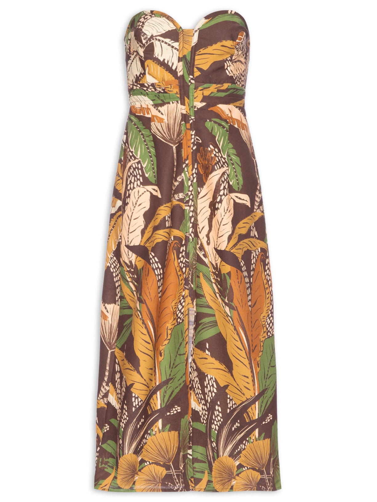 Vestido Midi Floresta Sletch - Marrom