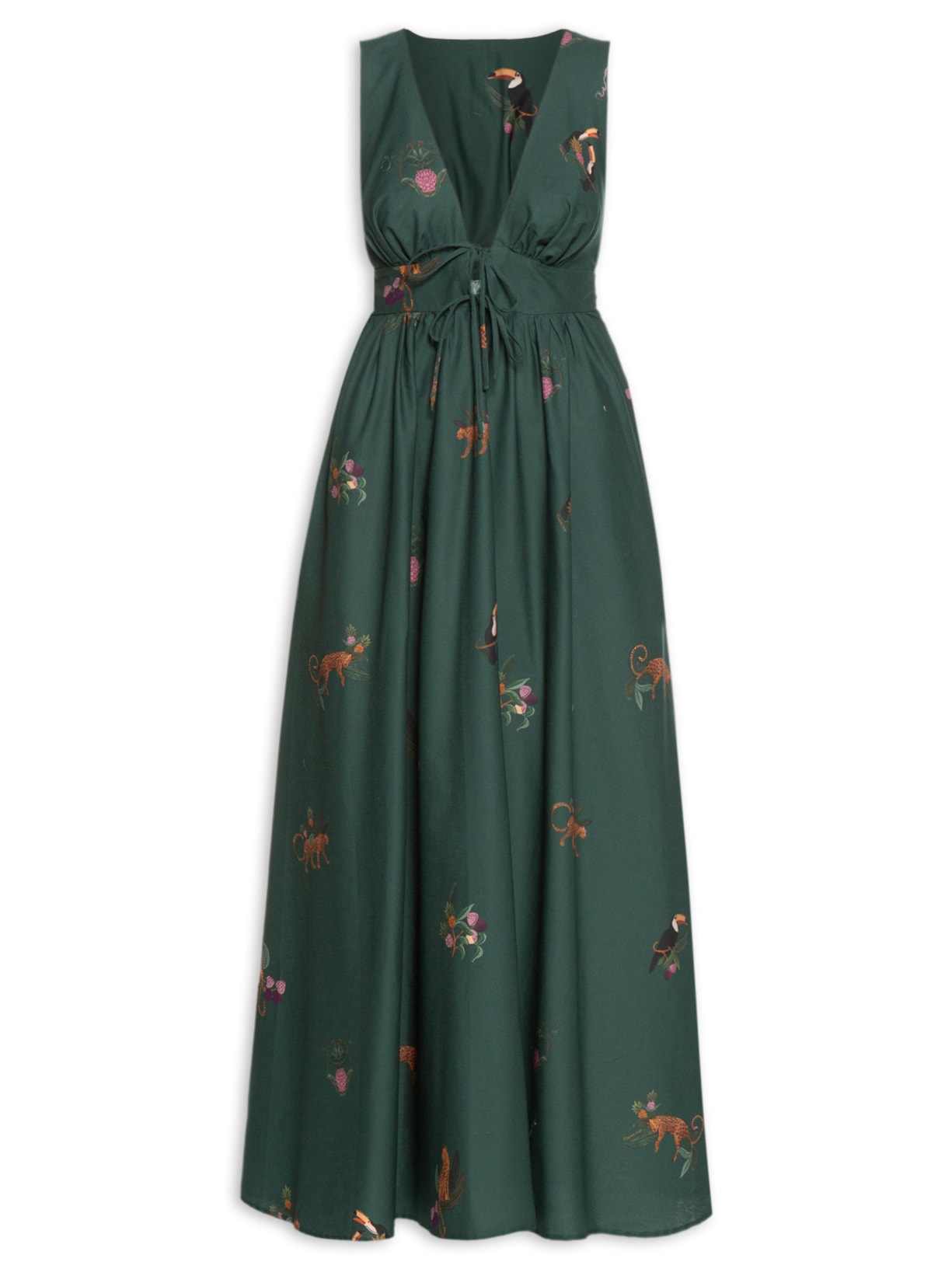 Vestido Midi Florestinha - Verde
