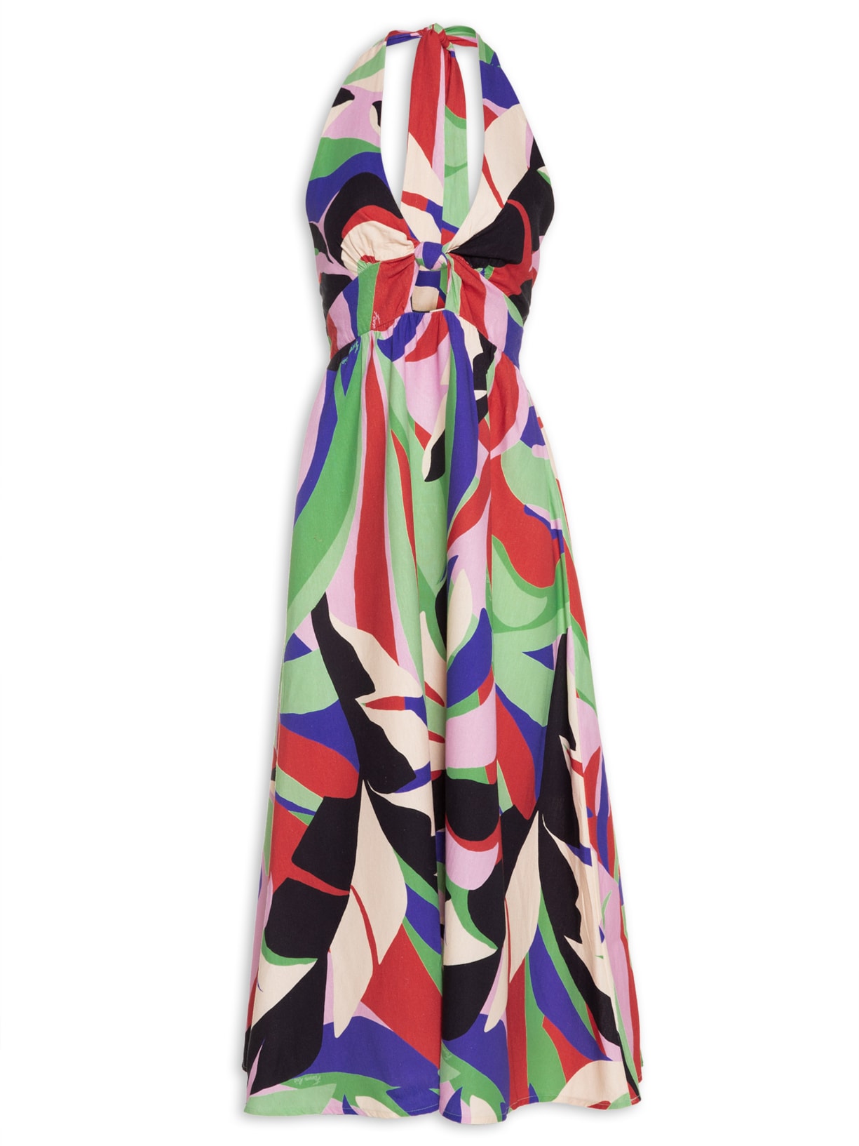 Vestido Midi Folhagem Fresca - Rosa