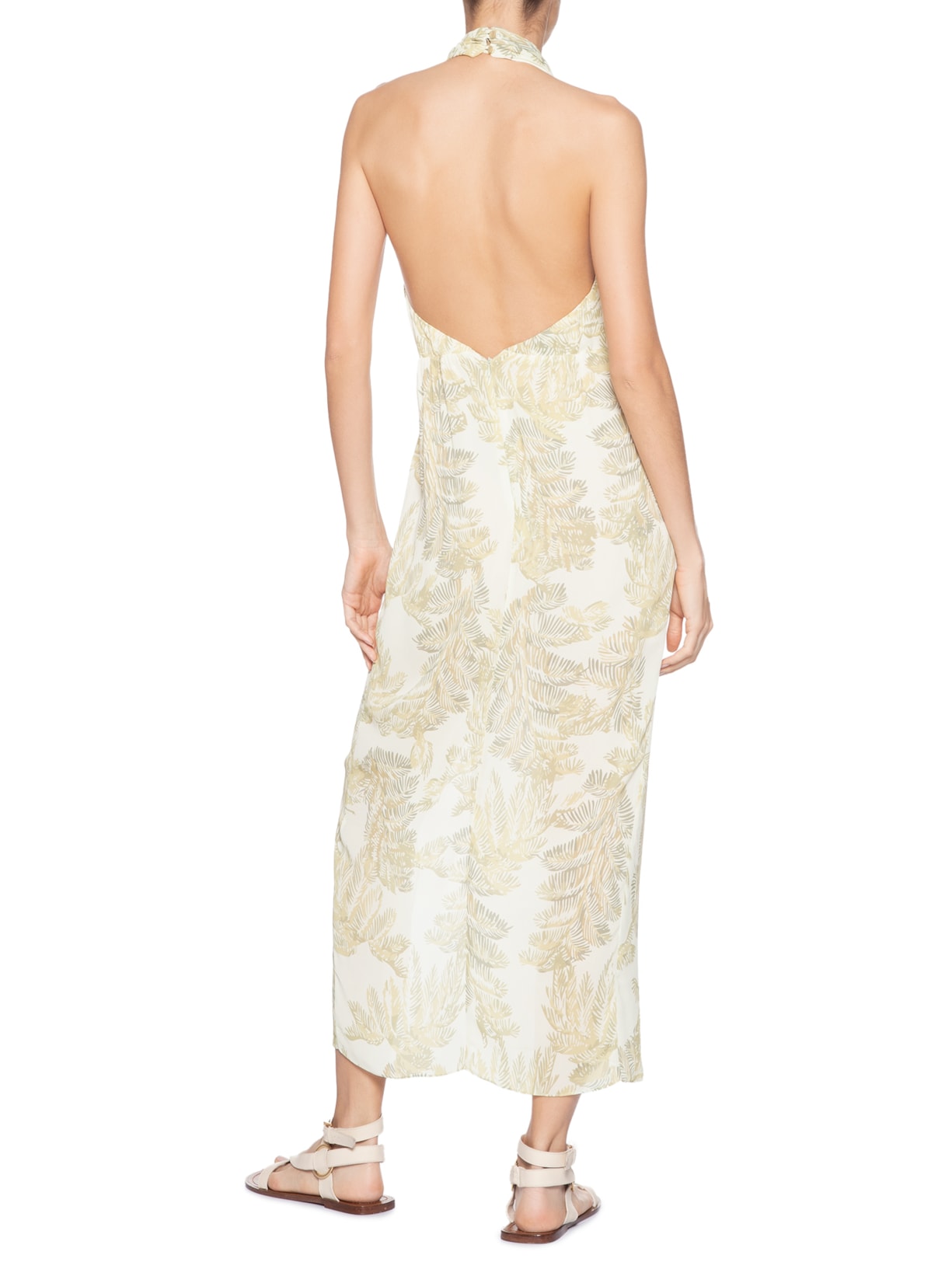 Vestido Midi Folhagem Plumes Verde Animale