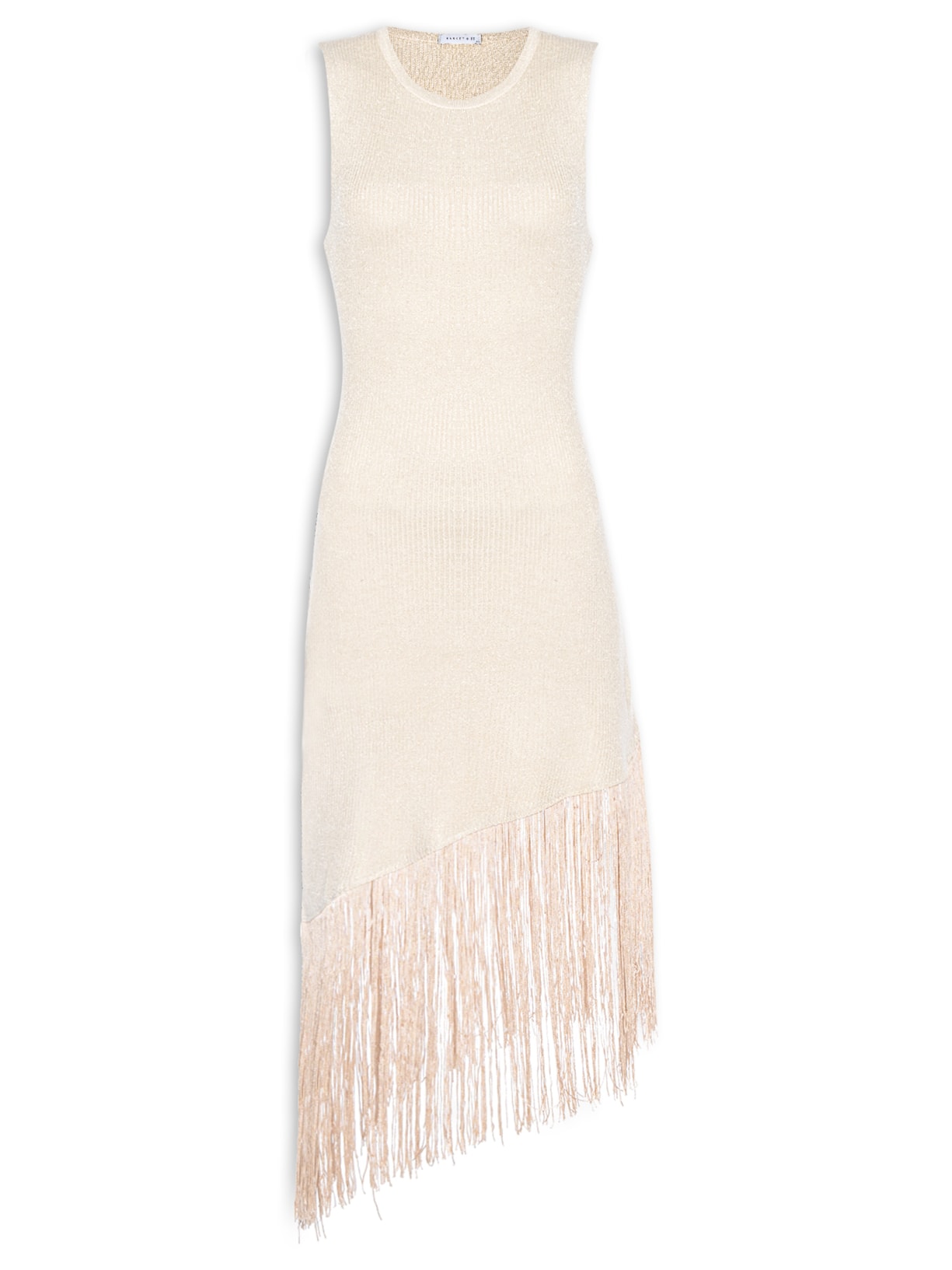 Vestido Midi Franja - Bege