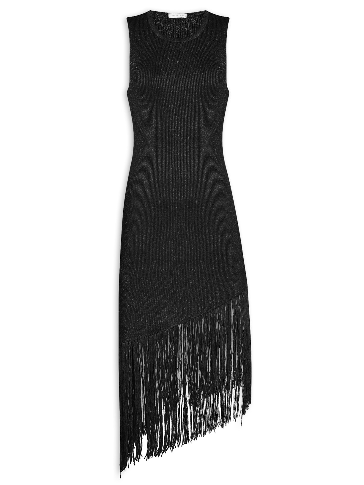 Vestido Midi Franja - Preto